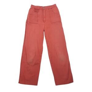 Vintage 90s Rust Red High Rise Straight Leg Pants 26" 100% Cotton